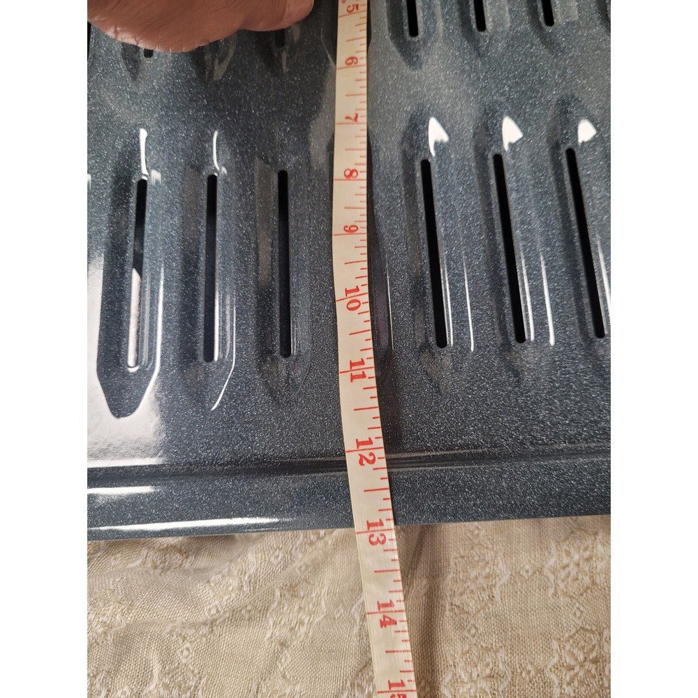 Gray Speckled Porcelain Enamel Broiler Pan and Roasting Rack Set 13x16.5 - Picture 7 of 8
